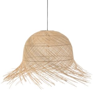 Hanging Lamp Round Branches Rattan Natural
