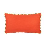 Pom Pom Orange Flower Cushion 65x35cm