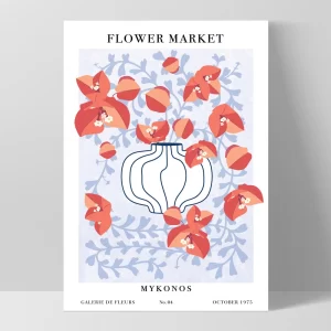 Flower Market Mykonos Print