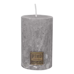 Rustic Suede Grey Pillar Candle 8x5cm