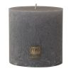 Rustic Suede Grey Block Candle 10x10cm