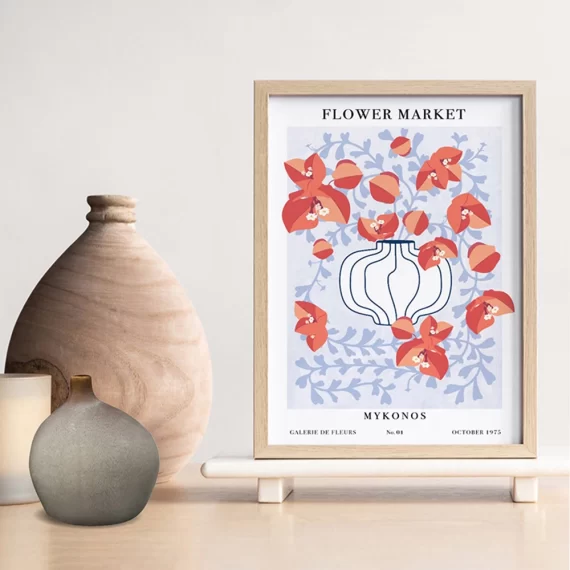 Flower Market Mykonos Print