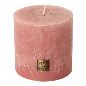 Rustic Blush Pink Block Candle 10x10cm