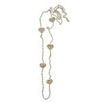 Molten Hearts Bead Chain Necklace Gold & Silver