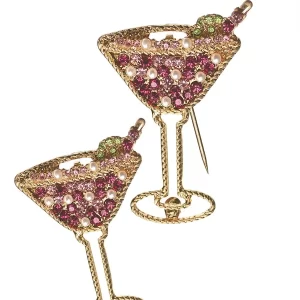 Cocktail Hour Brooch Gold/Pearl/Rose Crystal