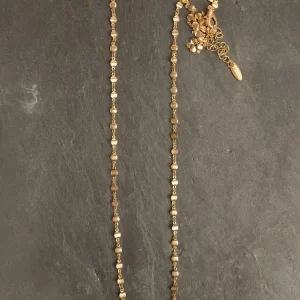 Worn Gold Fine Pill Chain Layer Necklace