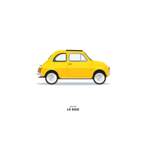 Le Duo Fiat Yellow Greetings Card