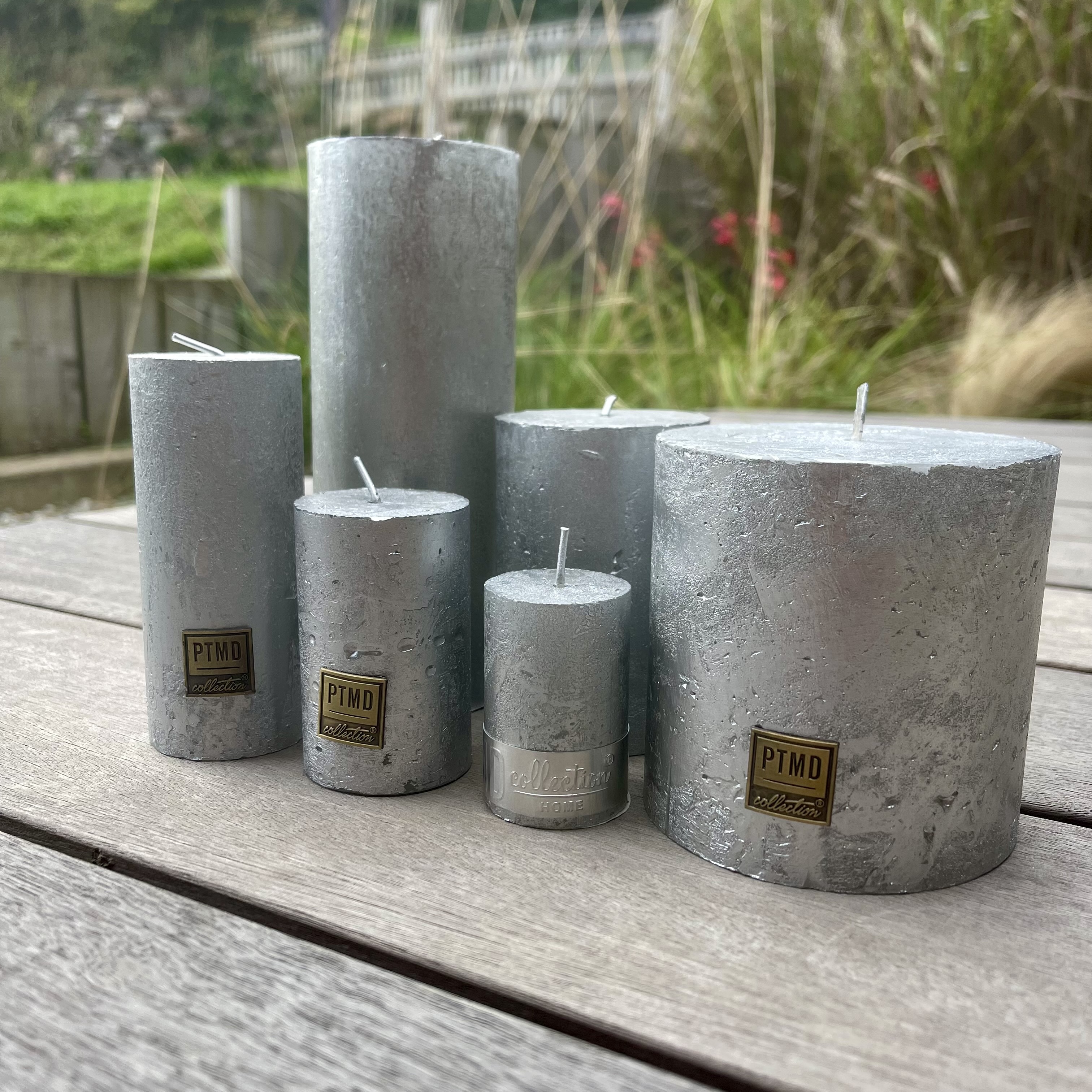 Metallic Silver Candles