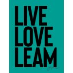Framed Aqua Live Love Leam Print 70x50cm