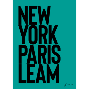 Framed Aqua New York Paris Leam Print 70x50cm