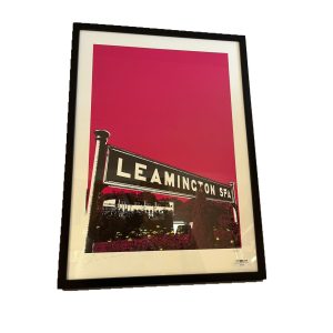 Framed Leamington Spa Print 70x50cm Pink
