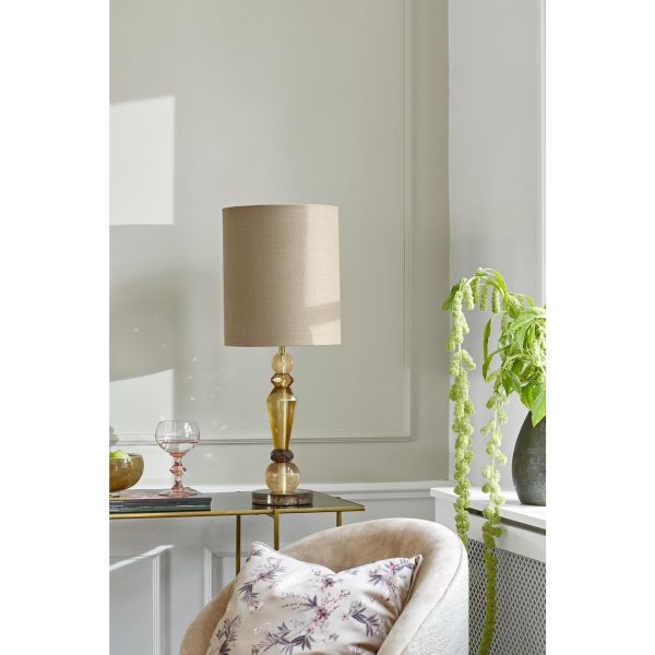 Caia Matcha Glass Lamp with Army Shade