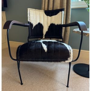 Black & White Cow Hide Leather Armchair