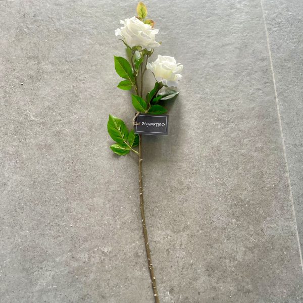 Artificial Soft Touch White Rose Stem