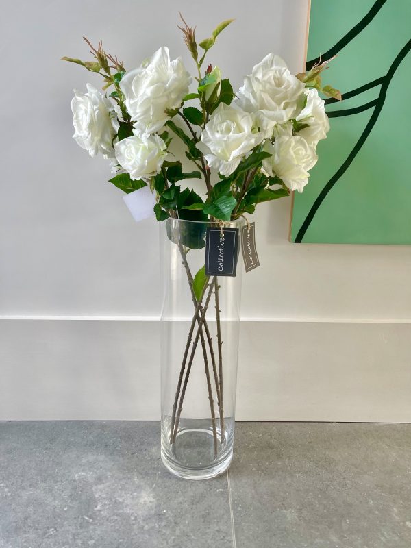 Artificial Soft Touch White Rose Stem