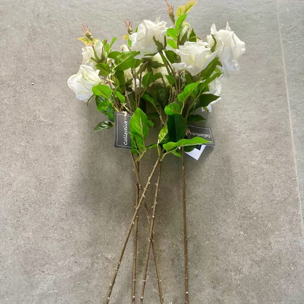 Artificial Soft Touch White Rose Stem