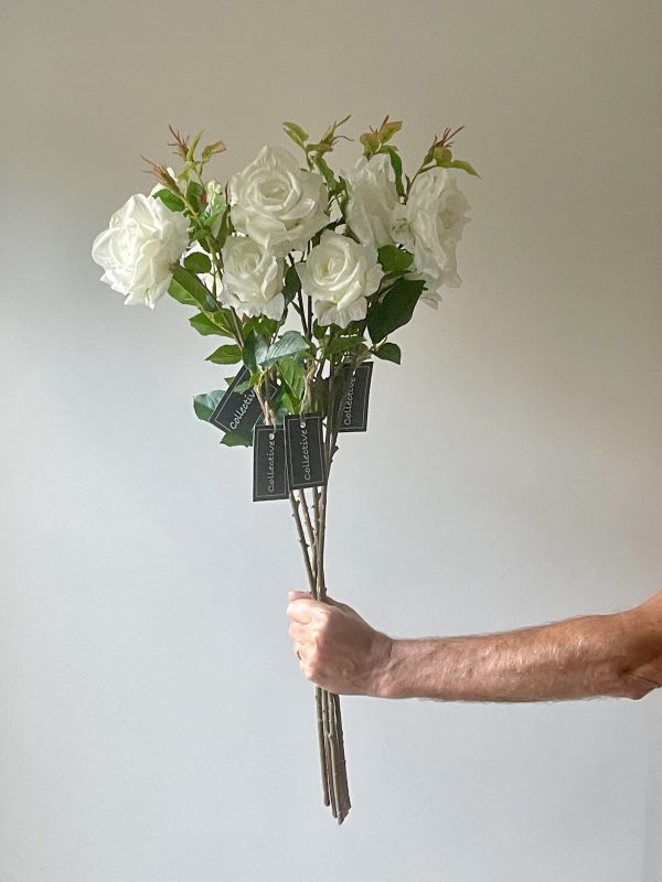 Artificial Soft Touch White Rose Stem