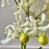 Artificial White Orchid in Glass Vase