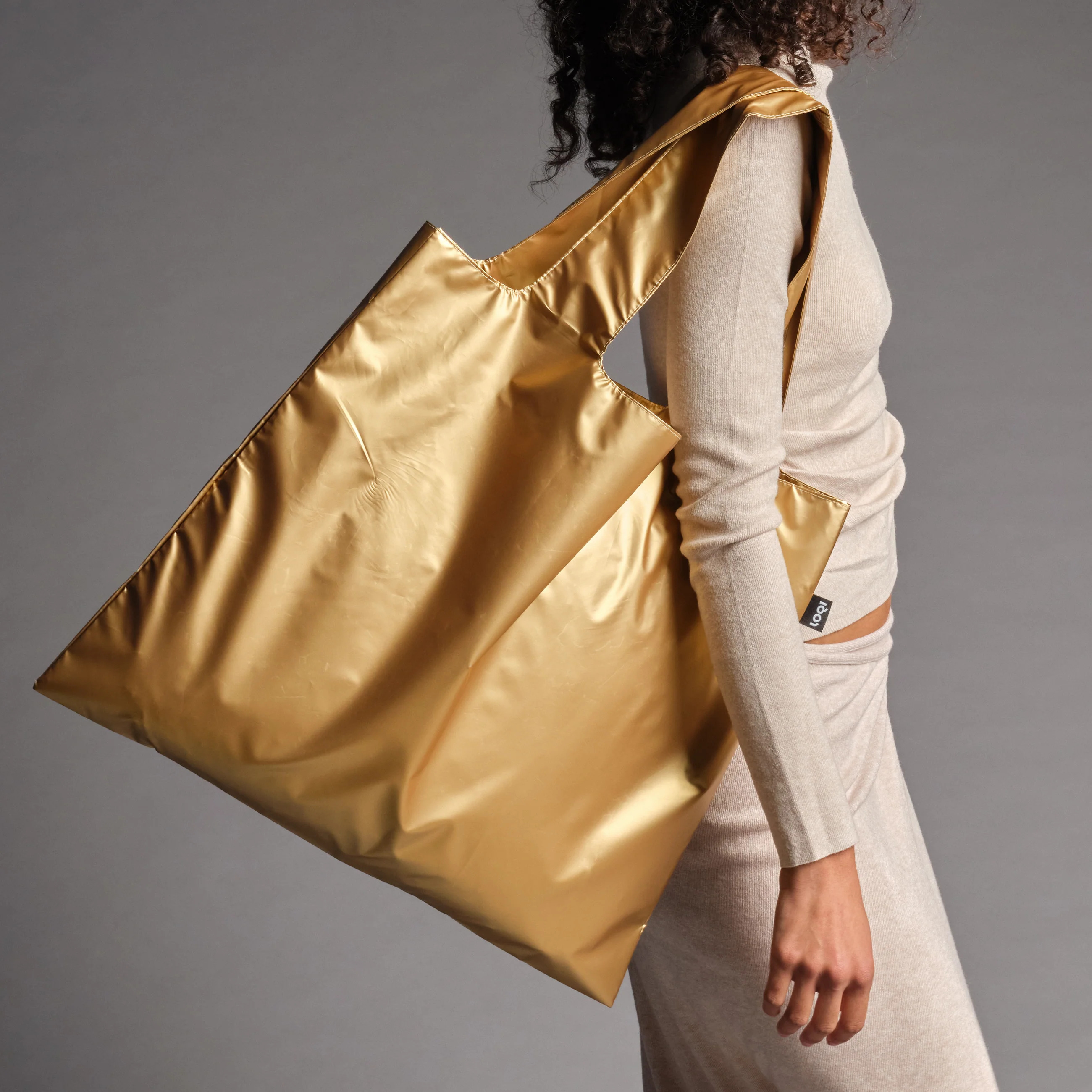 Loqi Metallic Gold Recycled Bag