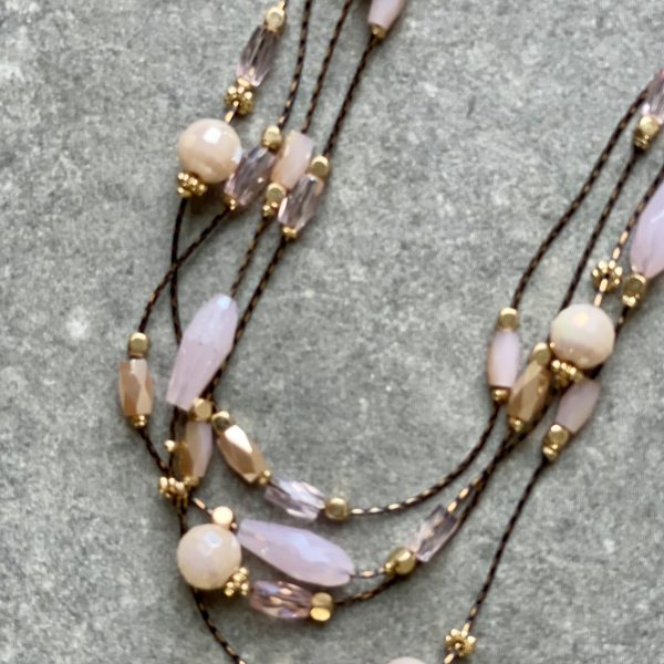 Crystal Collaboration Bronze/Winter White/Rose Necklace