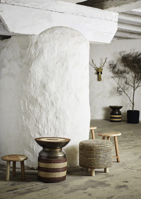 Oxblood Iron & Grass Stool