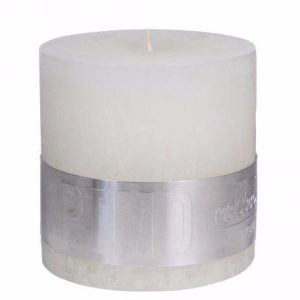 Rustic Hot White Block Candle 10x10cm