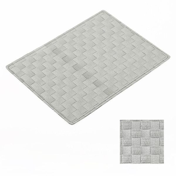 Easy Wipe Basket Weave Placemat Grey